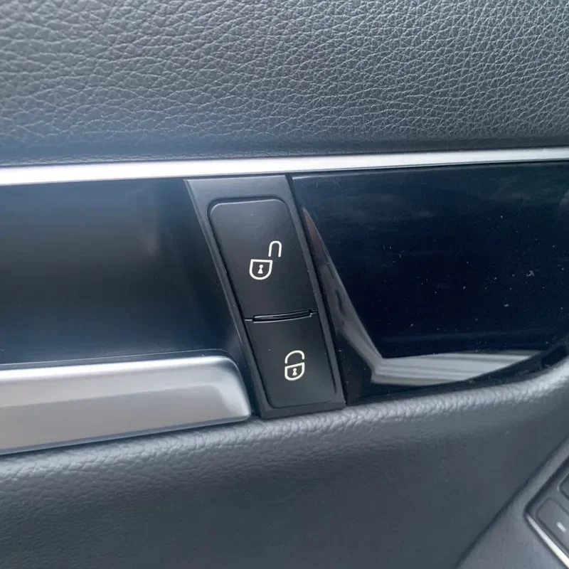 Botão de desbloqueio da porta do carro, Tampa do botão de elevação de vidro, Adesivos para Mercedes Benz Classe C E, W204, W212, Auto Peças