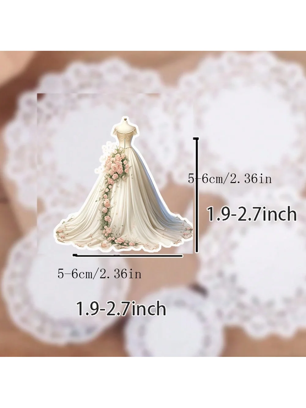 Wedding Decoration Painting Watercolor Sticker For Wedding Dress Flowers Candles Scrapbooking Diary Diy Decoration WeddingDecals