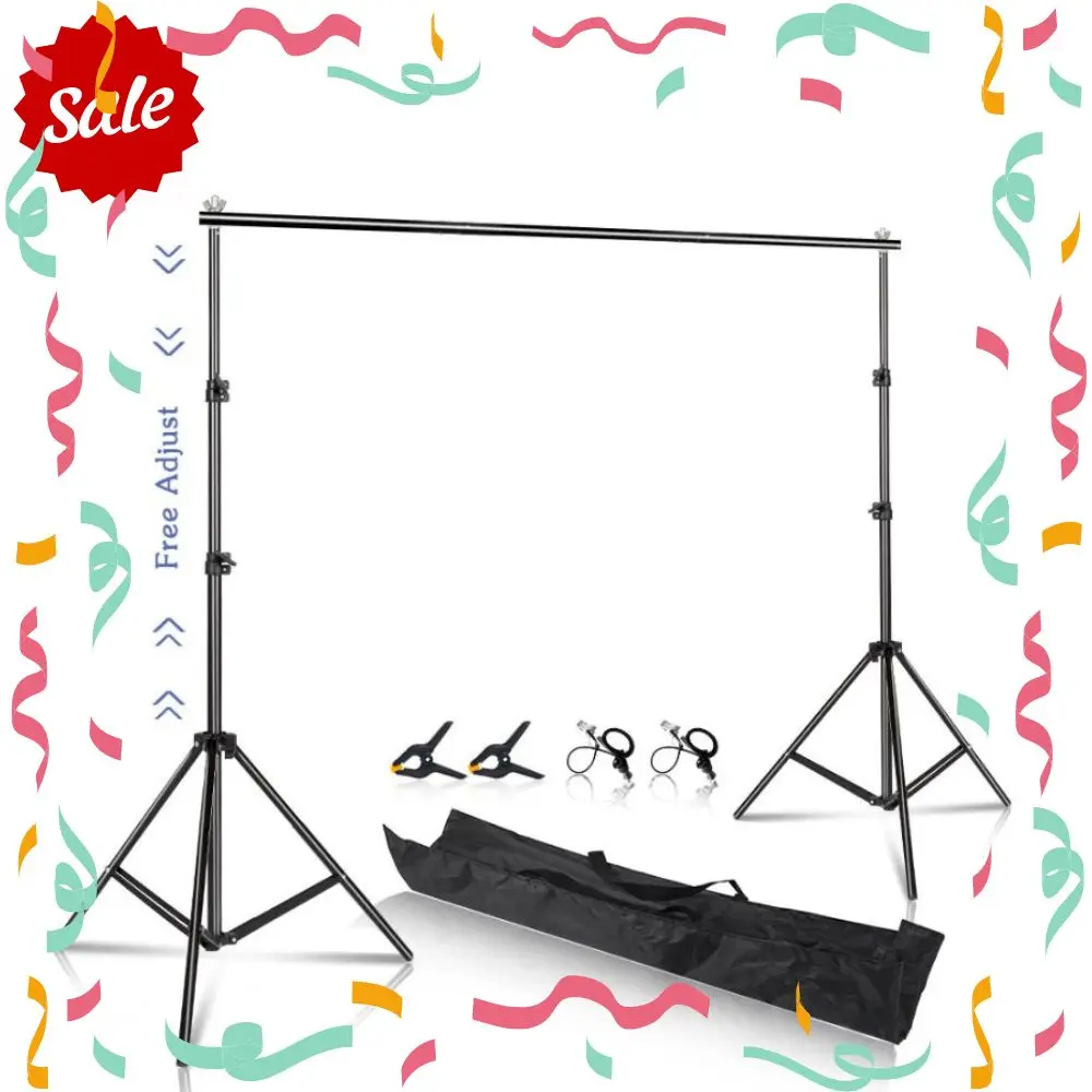 SH 2.6x3M/8.5x10ft Photo Frame Studio Backdrop Background Stand, Adjustable Telescopic Background Support System with Carry Bag