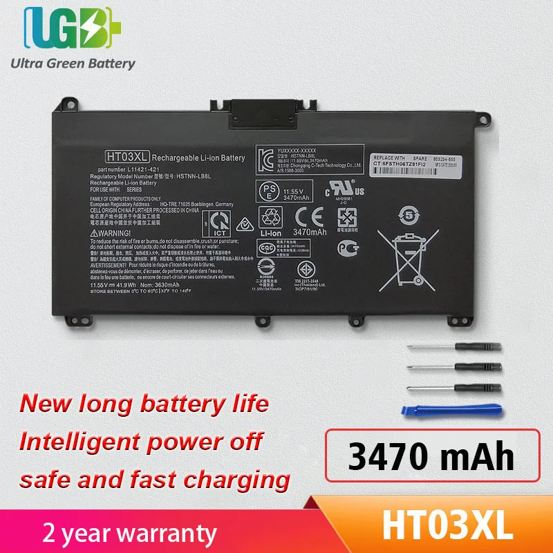 HP 파빌리온용 UGB L11421-421 배터리, HT03XL, HT03, HSTNN-LB8L, 14-CE0001LA, 14-CE0014TU, 14-CE0010CA, 15-CS0037TX, 신제품