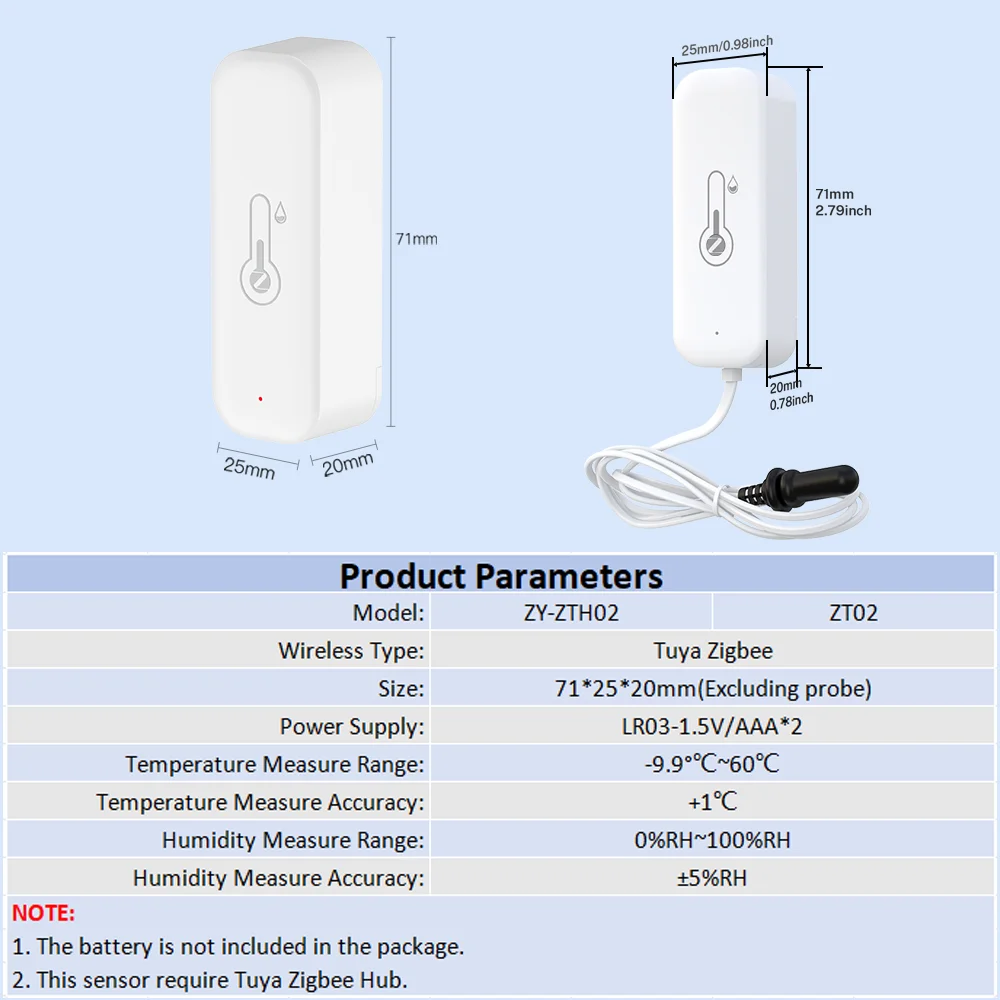Obrázek 7: Tuya zigbee teplota vlhkost vzduchu senzor chytrý domácí teploměr s daleký monitor pracovat s smartlife volitelné externí sonda