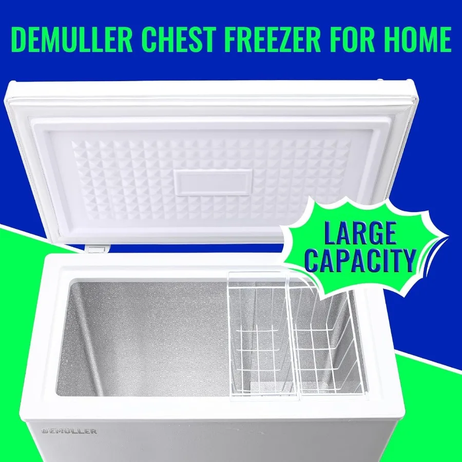 Chest Freezer with Electronic Panel Accurate Temperature Display to 1 and Easy to Use 5.0 Cu.ft Deep Freezing with 2 Removable