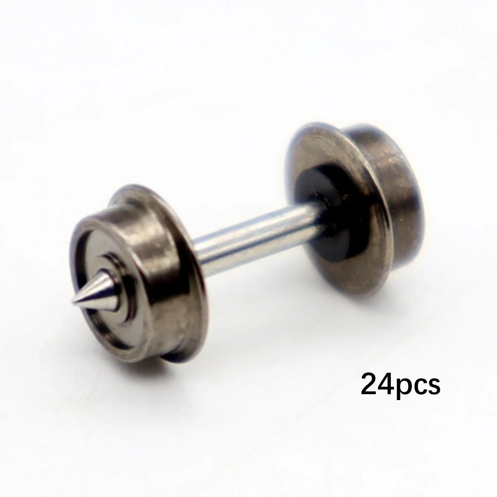 Roues DC en métal 24 pièces, accessoire de Train de loisir, Modification, essieux métalliques, roue à échelle N, pour accessoires de Train modèle 1:160