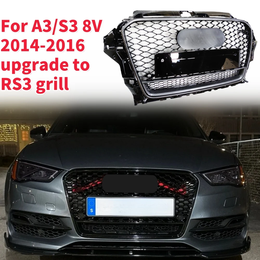 

Racing Grills Front Hood Grille Car Front Bumper Grill Center Grille for RS3 Grill for A3/S3 8V 2014-2016