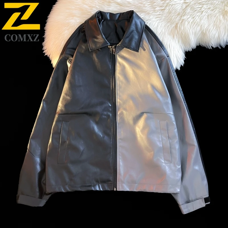 

COMXZ Mens Motorcycle Leather Jacket New Fashion Outdoor Sports Comfortable Coat Casual Daily Windproof Autumn Outerwear​