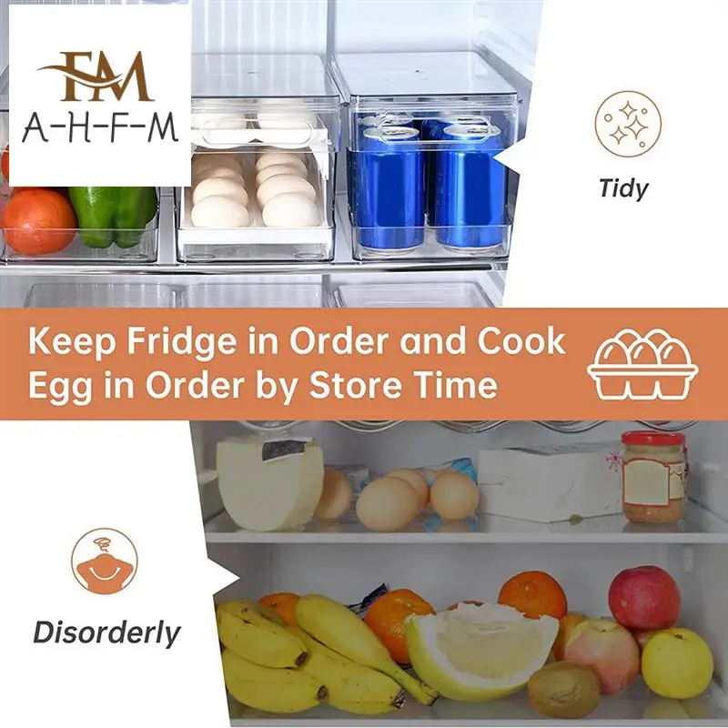 

Держатель для яиц 2 в 1, прозрачный диспенсер для яиц для холодильника, 24 лотка для контейнера для хранения яиц