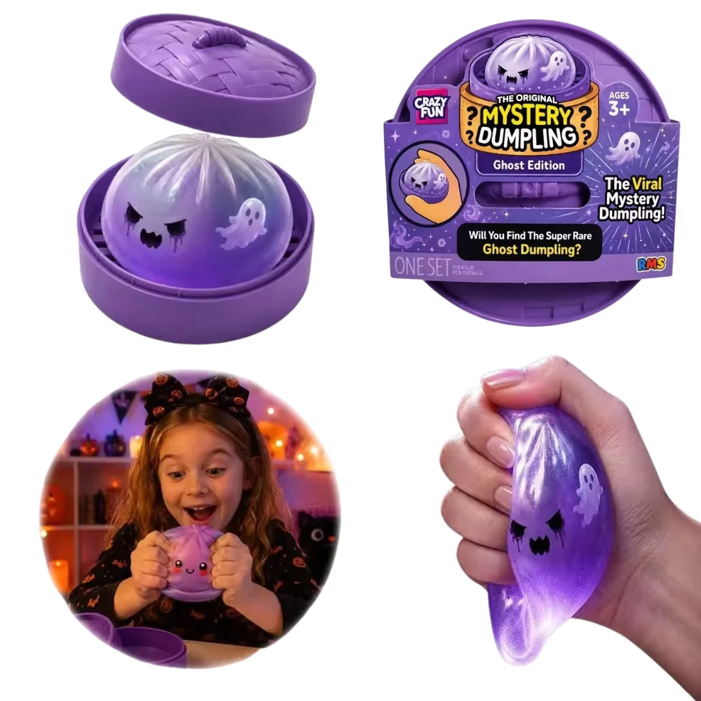 @Glitter Halloween-Geisterknödel Weiches, langsam zurückfederndes Entspannungs-Spielzeug mit Dampfgarer, gefülltes Hai-Brötchen als Geschenk