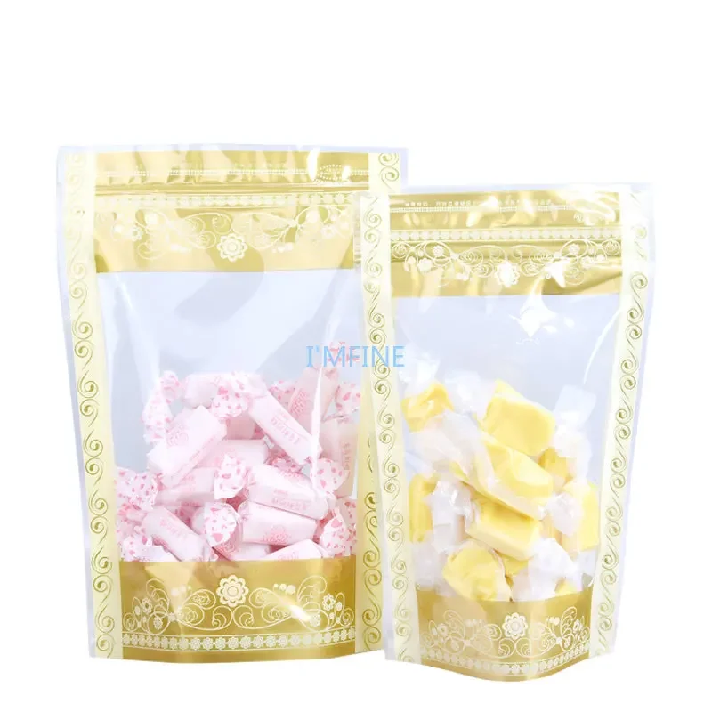 1000pcs/lot Ziplock Stand Up Clear Plastic Package Bag for Food Coffee Nuts Sugar Packing Storage Reclosable Zipper Lock Top Bag