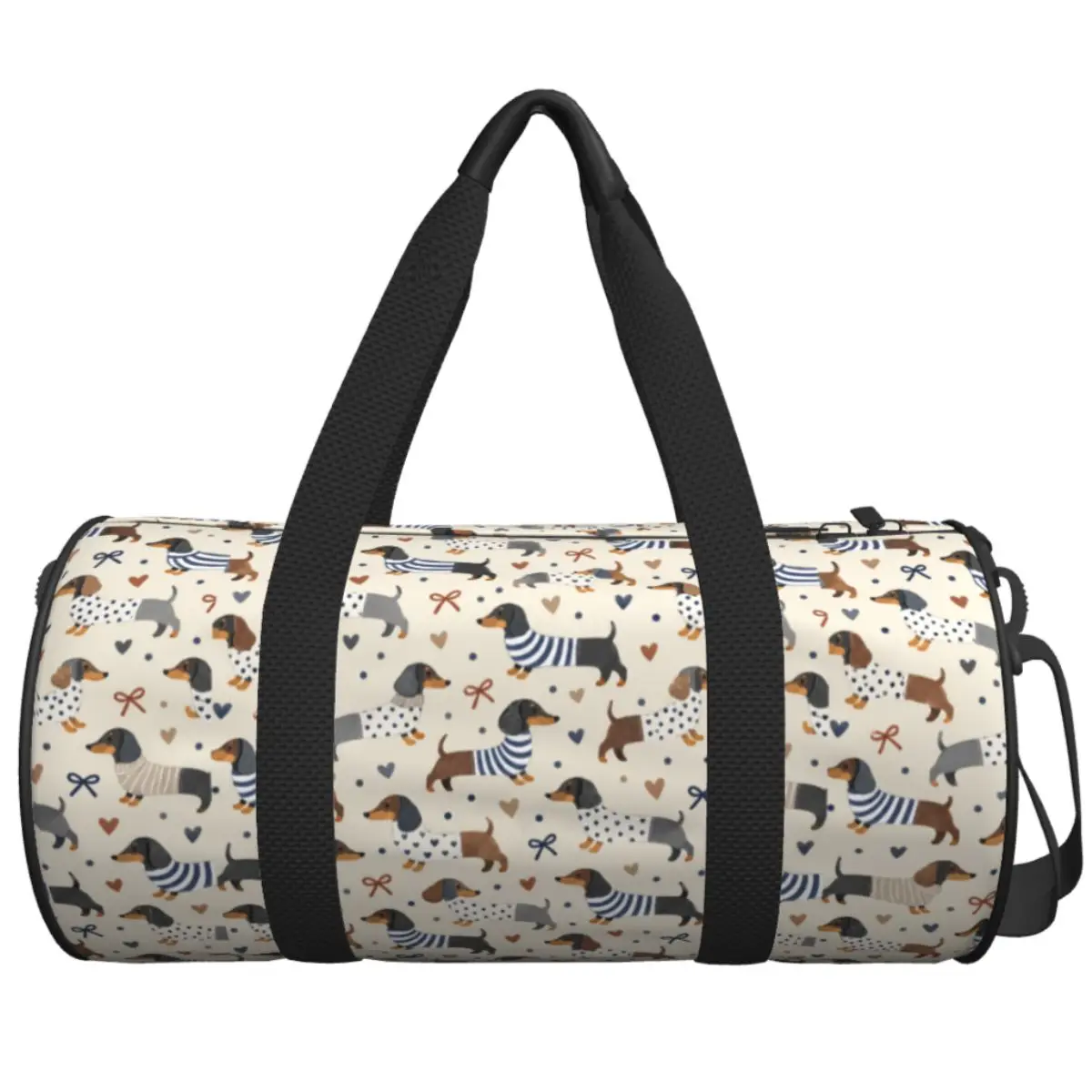 Dachshund Fall Berries Travel Bag Casual Sports Bags Large Capacity Cute Gym Bag Male Female Custom Weekend Fitness Bag