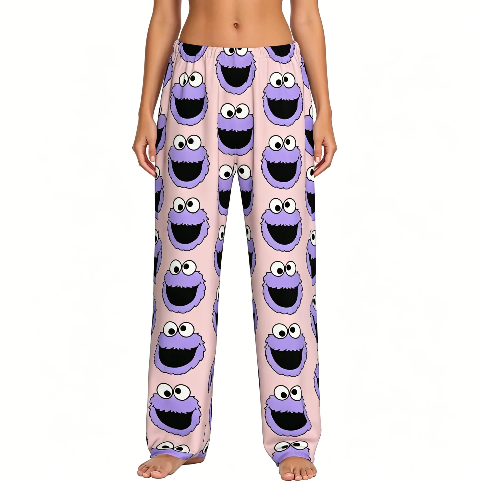 Monster-C-cookies Pajama Pants for Woman Educational Television Sleepwear Sleep Trousers Daily Home Wear Unisex Long Sleep Pants view 5