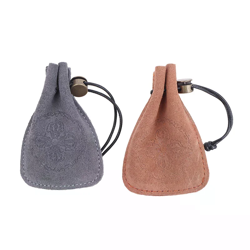 

Portable Jewelry Storage Bag Bracelet Rings Cowhide Leather Jewelry Holder Bag Organizer Earrings Necklace Square Coin Purse