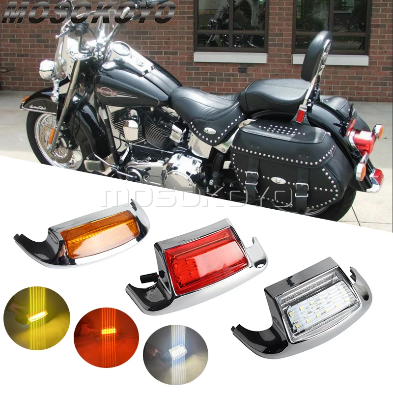 LED Fender Tip Light Front Leading Edge Rear Tailing Driving Brake Light For Harley Heritage Softail Road King Electra Glide