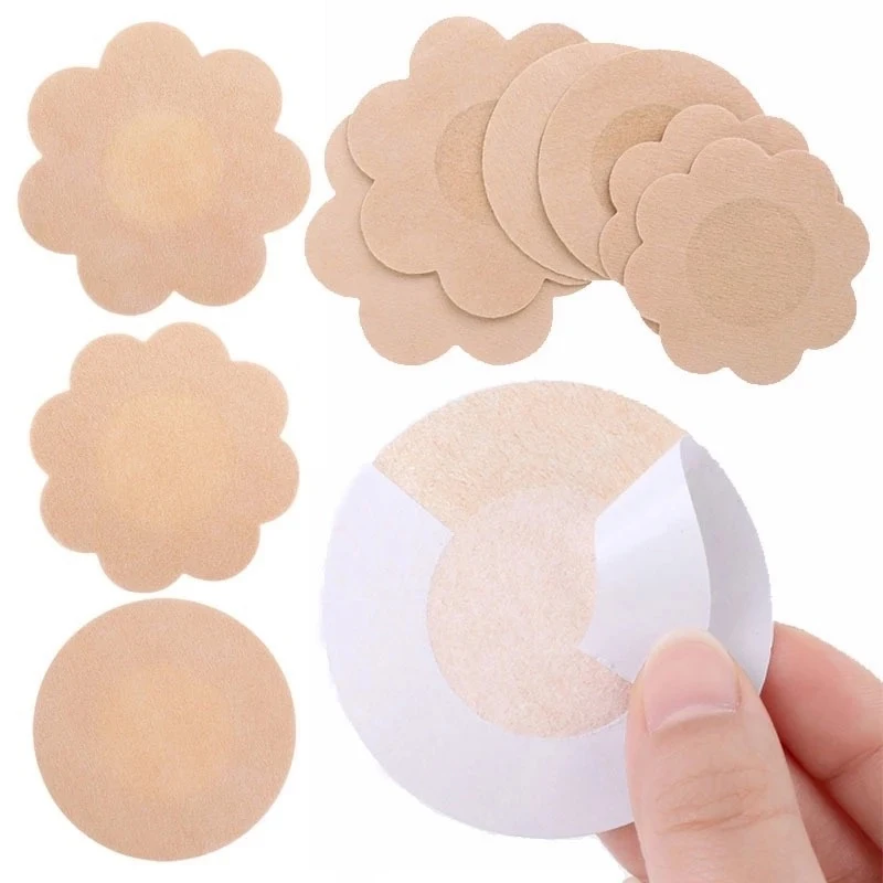 Peito Adesivo Patch Covers para Mulheres, Mamilo Pasties Piece, Pétalas de Peito, Sutiã Invisível, Capa de Pano, Tetina Esconder, 50Pcs