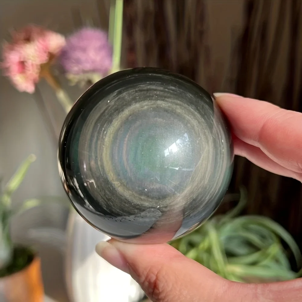 

1pc Rainbow Obsidian Ball - Home Decor Decorations, Exquisite Desktop Ornaments, Suitable for Crafting, and Makes a Great Gift