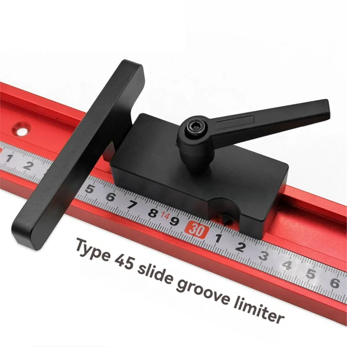 DT35BG 45 Type Miter Track Stop Easy to Use Table Saw Accessories Multi Purpose Aluminum Alloy Compact Accurate -Slot Limiter