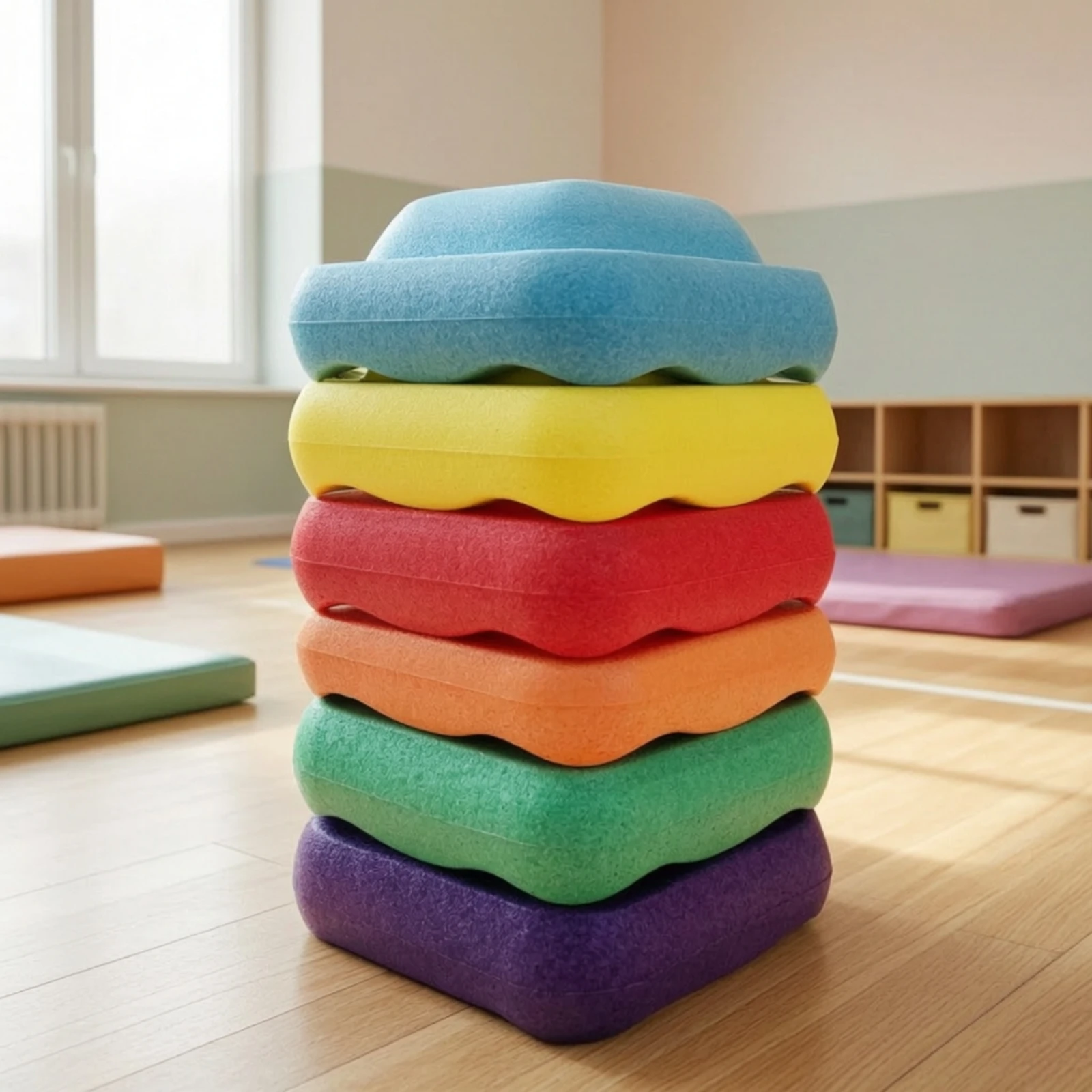 Stepping Stone Foam - 6-teiliges Balance-Trittstein-Set, langlebige Schaumstoff-Trittsteine, leicht und