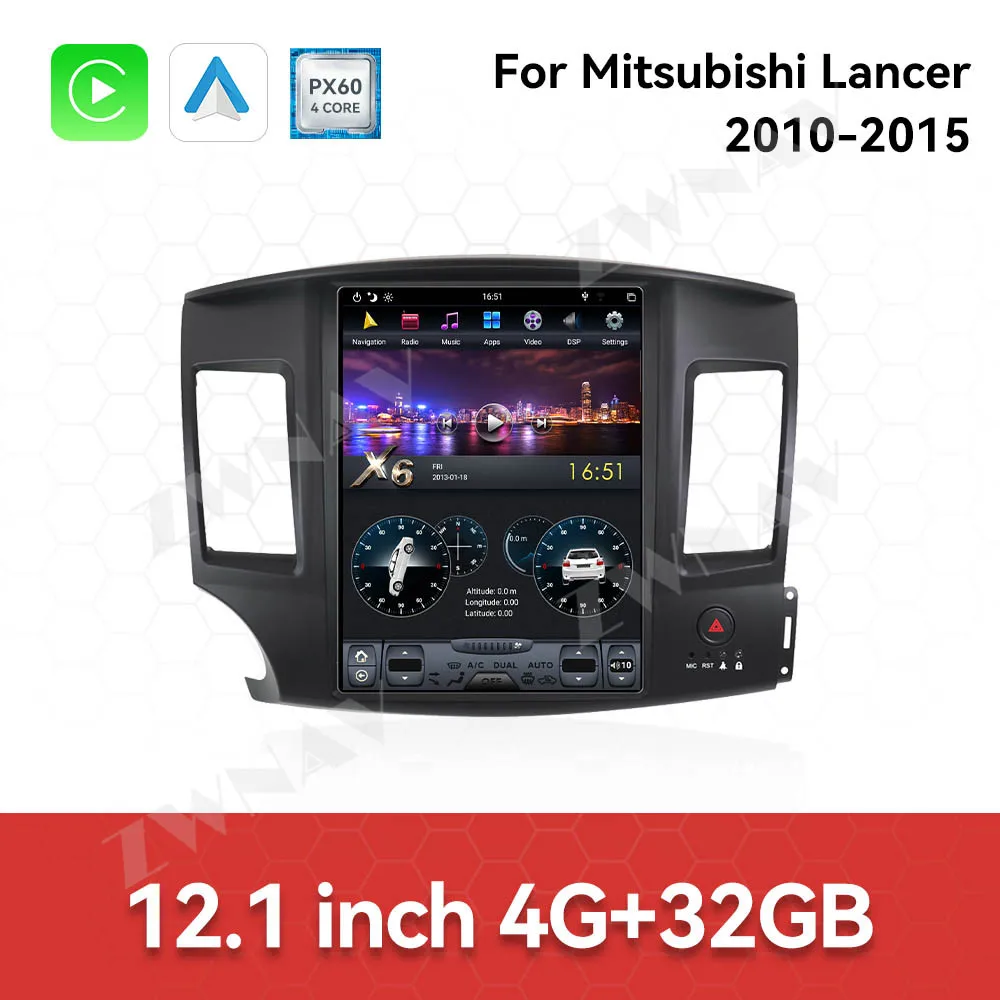 Car Accessories 12.1 Inch Display Multimedia Radio For Mitsubishi Lancer 2010-2015 car GPS navigation Player Head Unit Carplay