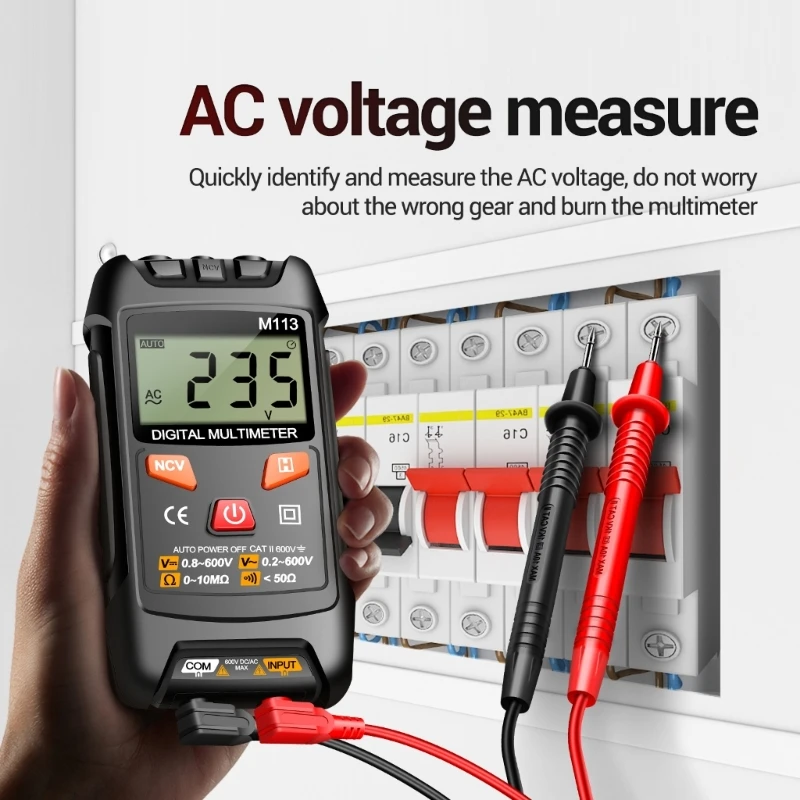 Multimeter Backlights Flashlight Sensitivity Adjustable Electrician Automatic Meter Tester Resistance Frequency