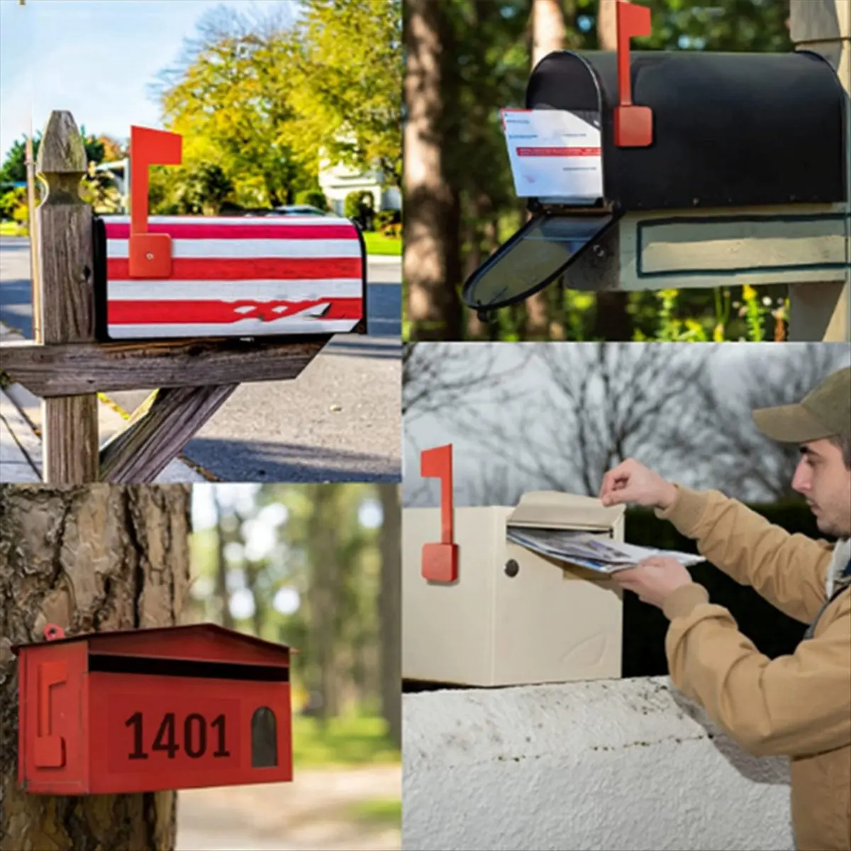SUMMER SALE Mailbox Flag Replacement Kit, Red Plastic Mailbox Flag, Required, Fits Wall and Post Mount Mailboxes