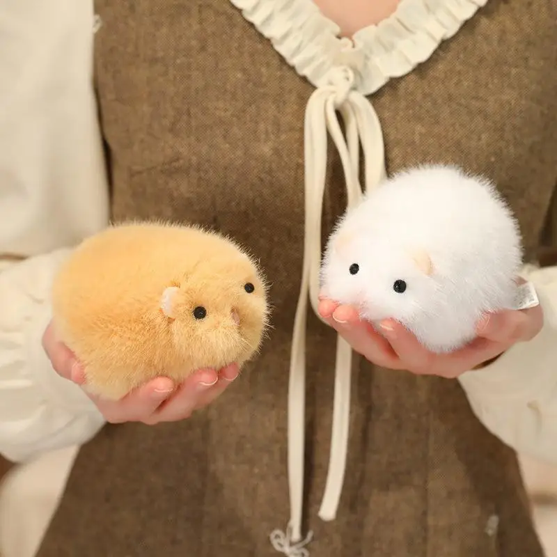 Cartoon Golden Hamster Plush Toys Super Soft Squeeze Toy Round Cozy Animal Doll Home Decoration