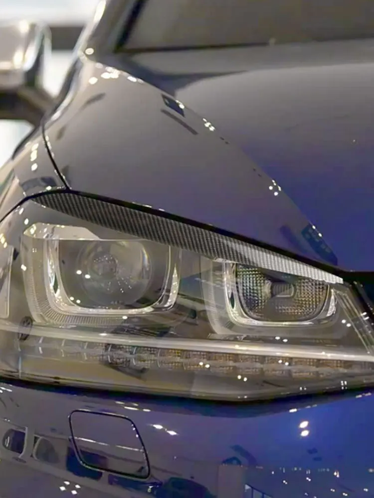 

2pcs For VW Golf 7 MK7 GTI GTD GTE R-Line R TDI TSI MPI 2014 2015 2016 2017 2018 Car ABS Headlights Eyebrow Eyelids Cover Trim