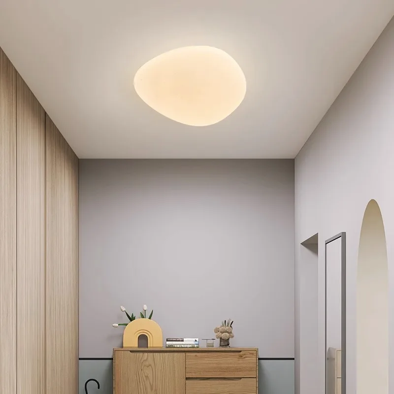 White Pebbles Acrylic Ceiling Lamp Nordic Modern Minimalism Living Room Bedroom Restaurant Ceiling Light Atmosphere Luster LED