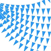 33 ft 20 Pcs Pennant Banner Flag String Hanging Triangle Bunting Flag for Party Celebration Holiday Wedding Decoration, (Blue)