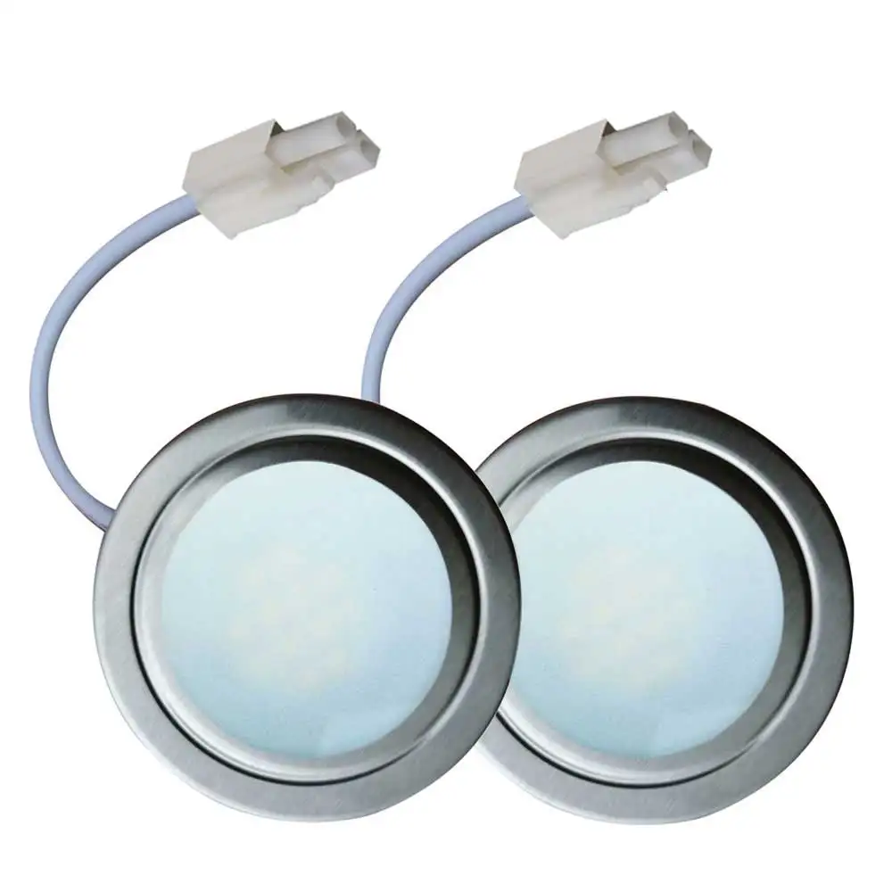 2-Pack 50mm 55mm Hole Cooker Range Hood Bulb Light 1.5W 12V DC 230V with EL4.5 Male Connector Vent Light Lamp Cabinet Light