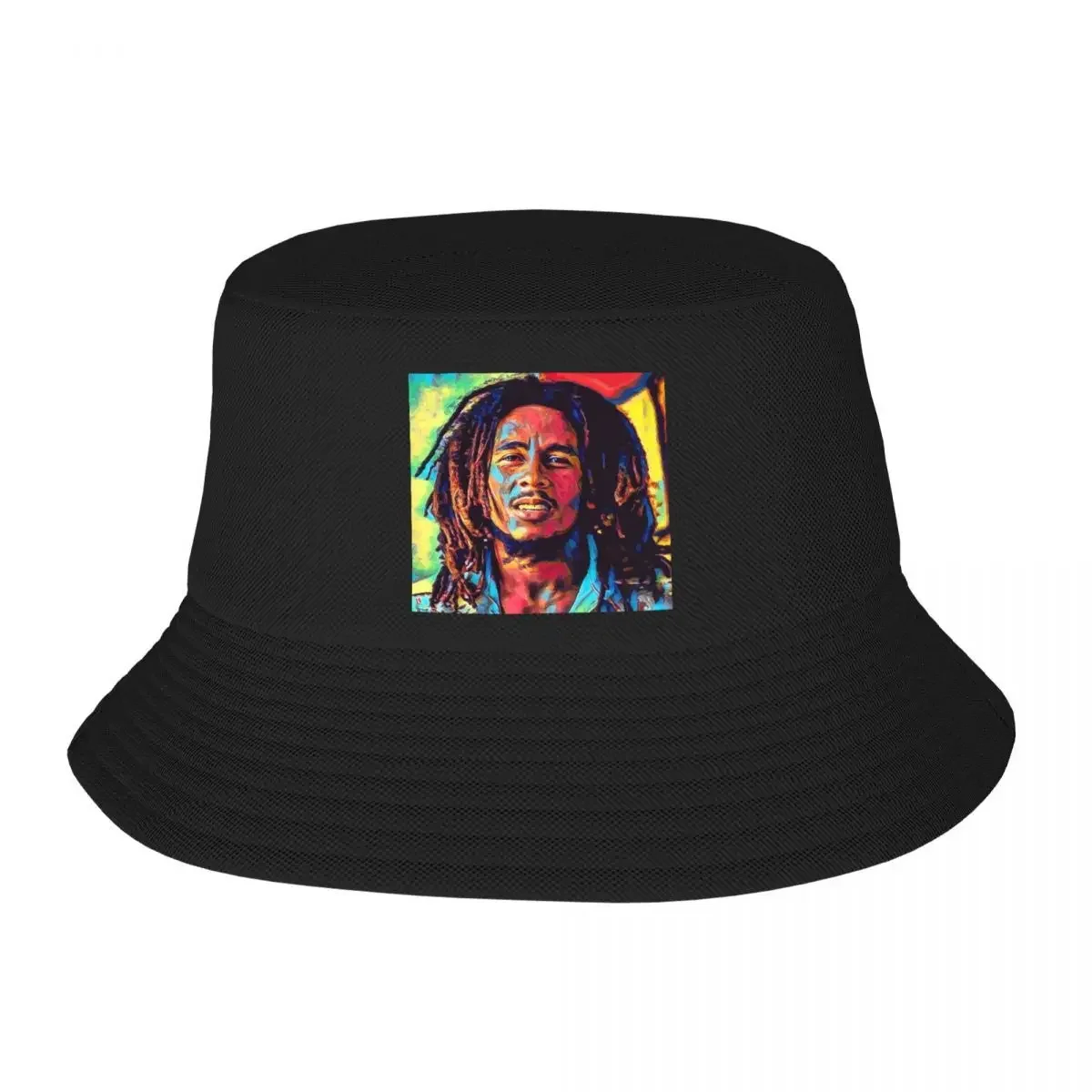 Custom Unisex Jamaica Reggae Rock Bob Marley Bucket Hat Travel Beach Summer Camping Hat