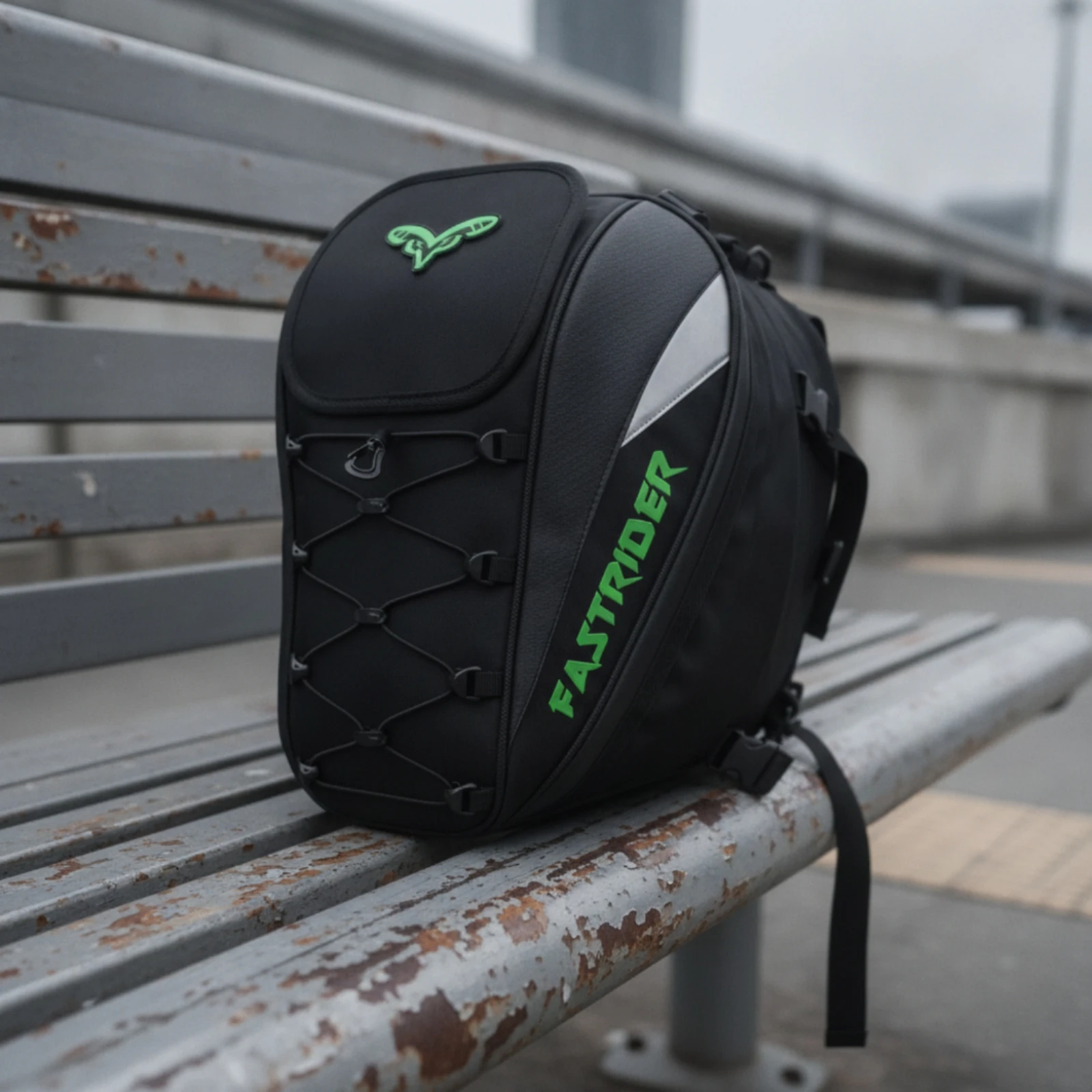 Motorcycle Rear Seat Bag Water-Resistant Motorcycle Tail Bag with Backpack Straps Structured Adjustable for Commuters