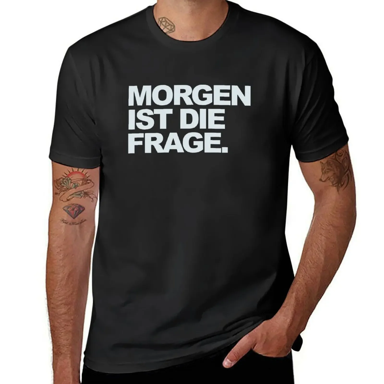 Techno Dj gift | MORGEN IST DIE FRAGE | TOMORROW IS THE QUESTION T-Shirt for a boy Men's t shirts