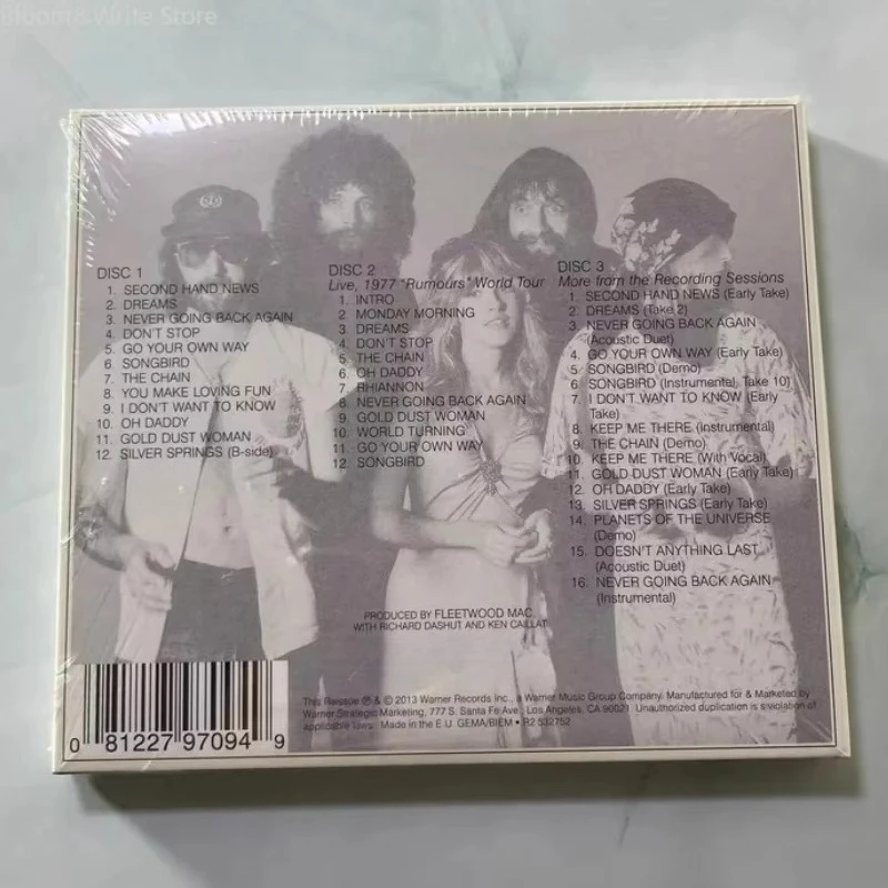 Classic British Retro Rock Bands Music CD Rumours Album 3pcs Music Record  Walkman Car Soundtracks Box Party Music Collection