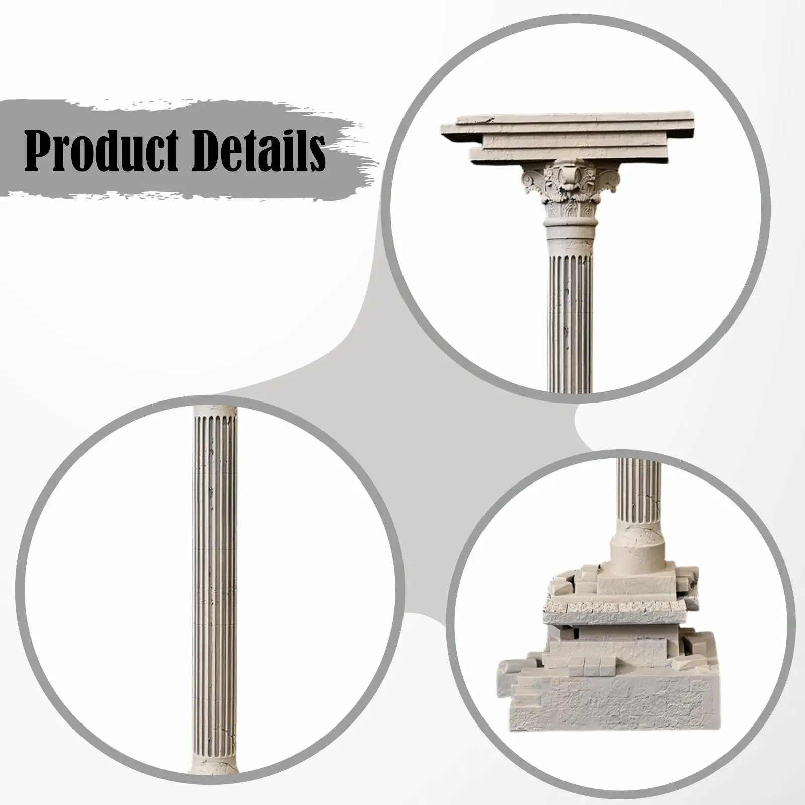Mini Roman Column Aquarium Ruins Decoration Figure Resin Ornament Artificial Hiding Column for Aquarium Room Study Room