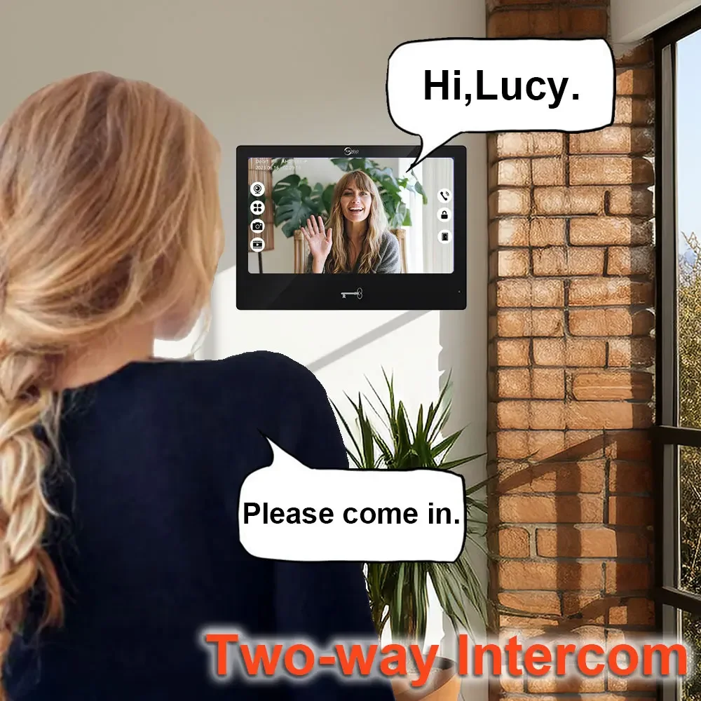 Imagem -04 - Fingerprint Home Video Intercom System Campainha Campainha 5in 1080p Touch Monitor Suporta Tuya Alexa Google