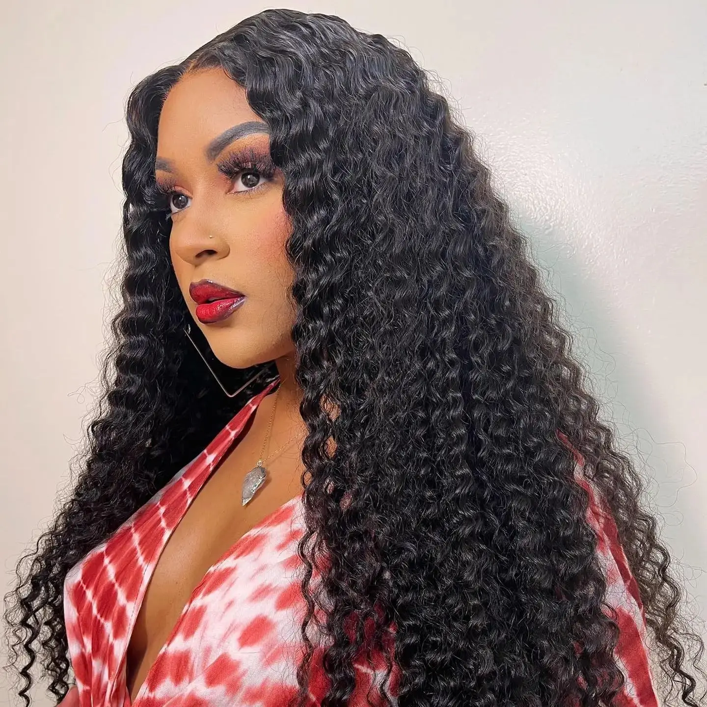 

Deep Wave 5x5 Transparent Lace Closure Wear and Go Wigs Pre Plucked 6x4 Glueless HD Lace Frontal Curly Wig for Women Human Hair