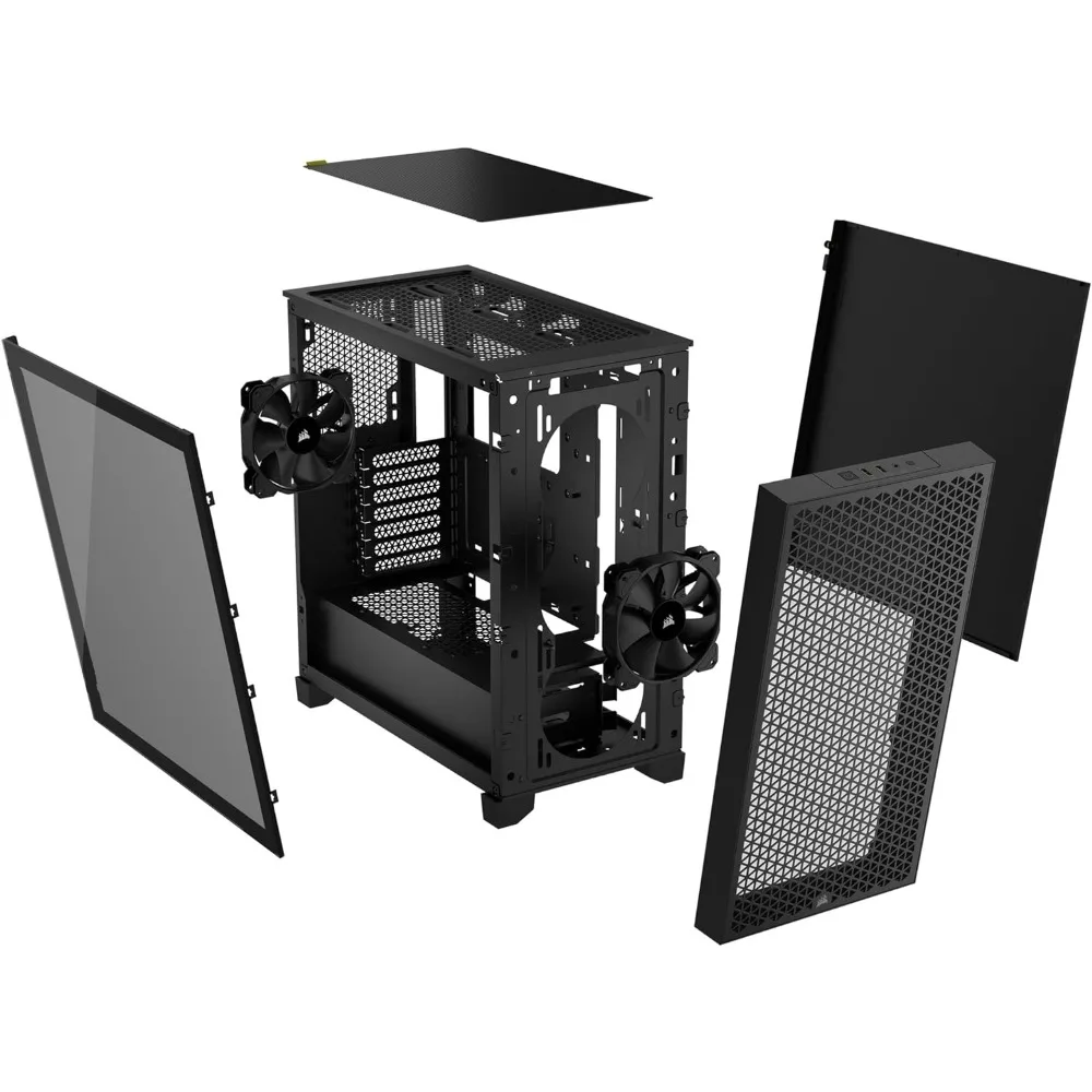 4000D AIRFLOW Tempered Glass Mid-Tower ATX Case - High-Airflow - Cable Management System - Two Included 120 Mm Fans