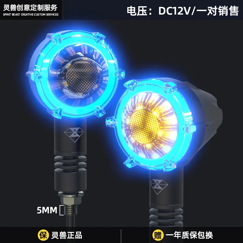 Retro LED Motorcycle Turn Signals Light for Spirit Beast BMW Suzuki Kawasaki Honda CB1000R CM 500 CB1100 universal Tail Blinker - Image 6