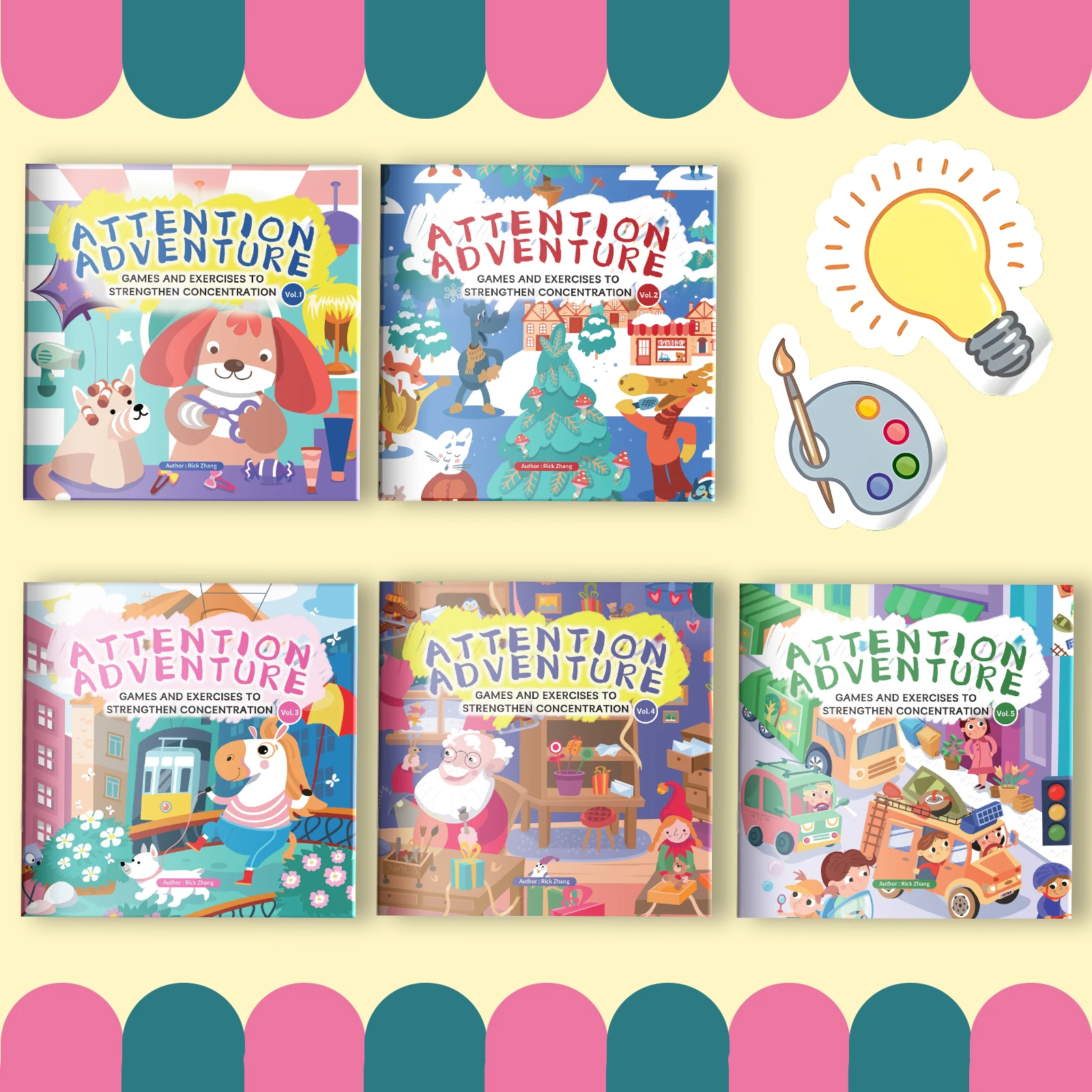 

Набор из 5 развивающих книг для детей – увлекательные игры для улучшения внимания, концентрации и мышления, комплект для раннего обучения