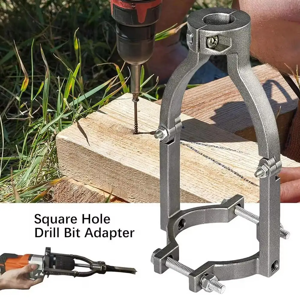 

Square Hole Drill Fixed Bracket Woodworking Tenoning To Bracket Hand Drill Electric Non-Slip Bit Machine Adapter Attachment