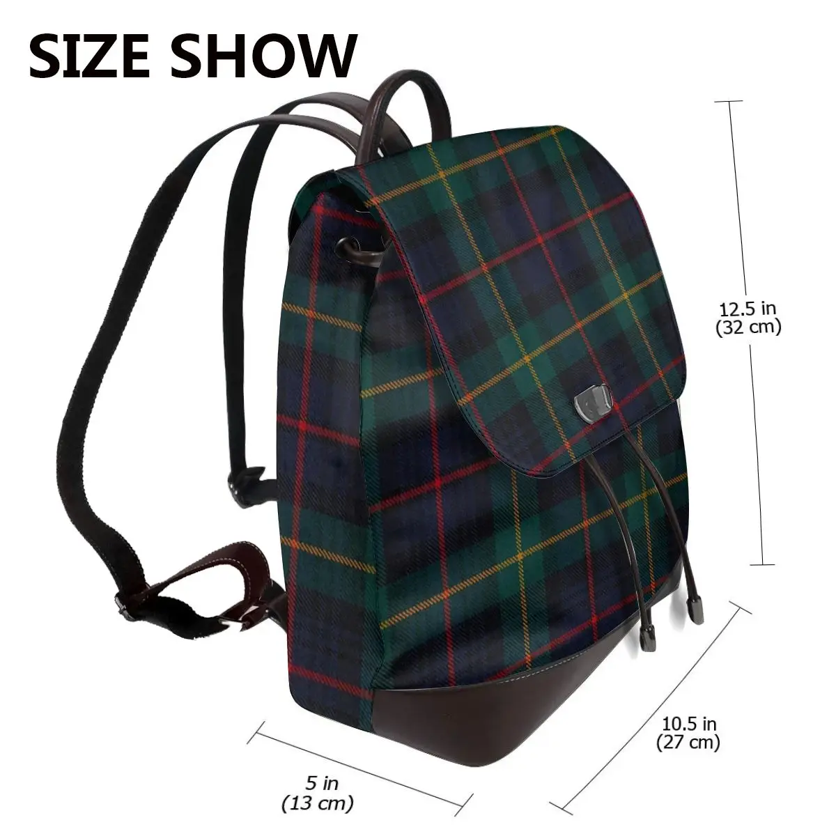 Farquharson Scottish Tartan Bookbag School Student Bags Hiking Travel Daypack for Women Fashion Derma Backpack