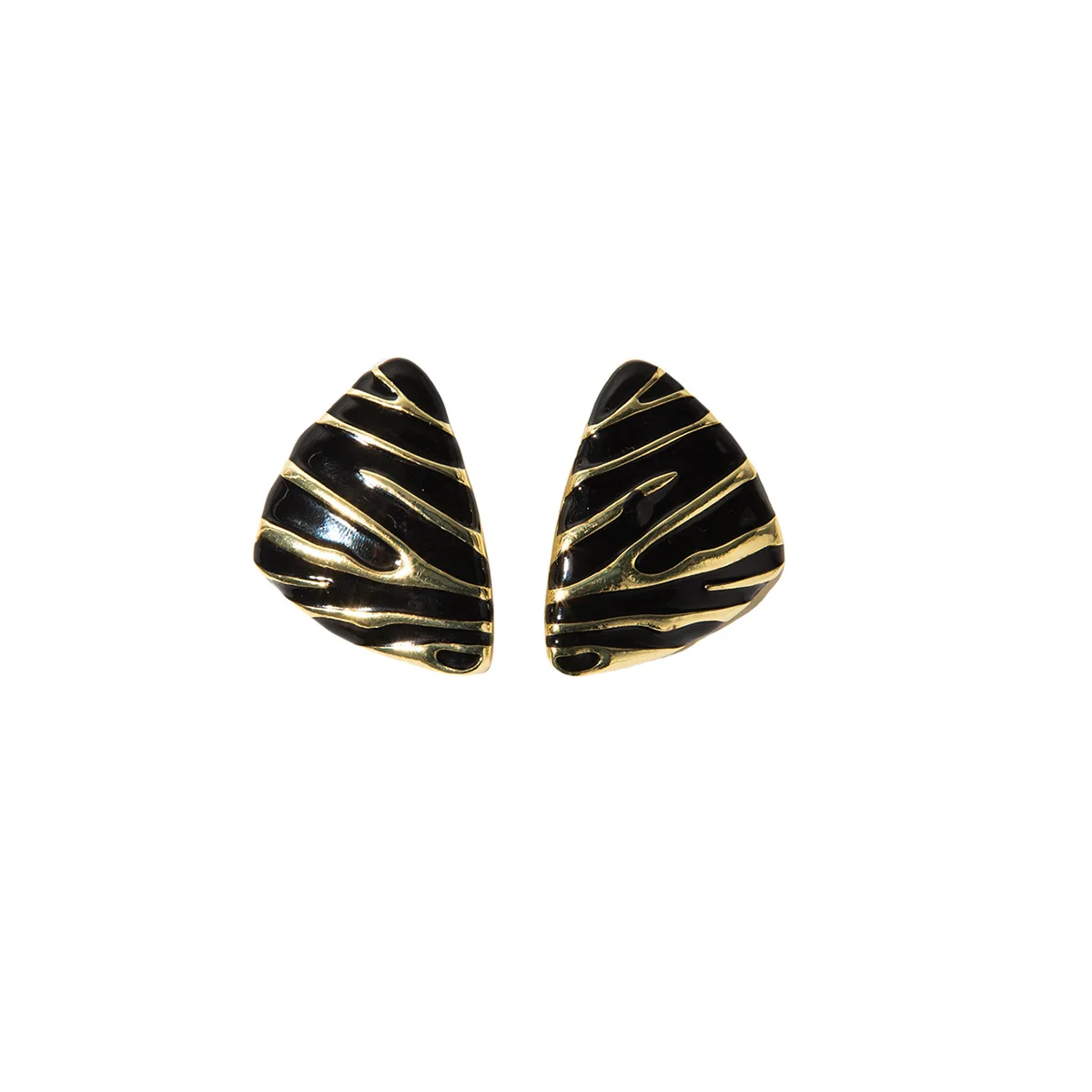 Triangular Stud Earrings Women Aretes Para Mujer Pendientes De Acero Inoxidable Striped Zebra Party Fashion Jewelry Accessories