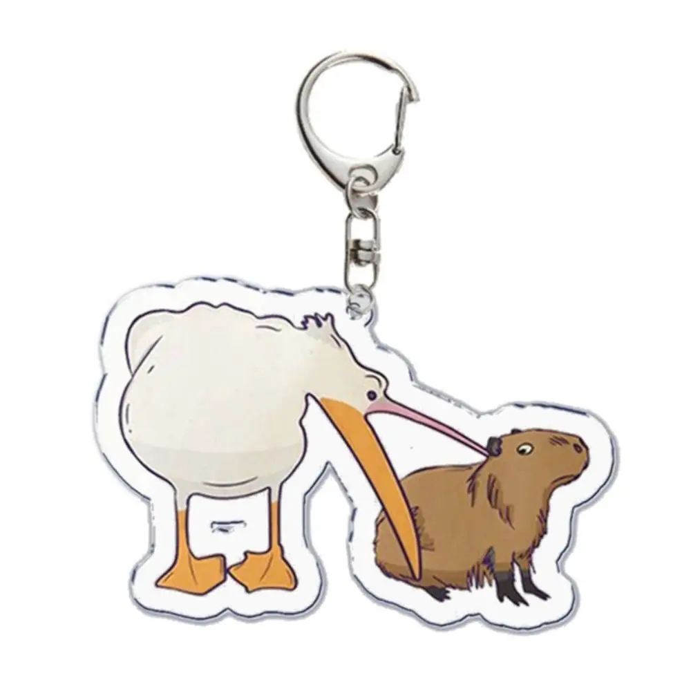 الإبداعية الكرتون كابيبارا كابيبارا المفاتيح الاكريليك لطيف الحيوان كابيبارا Keyrings الراتنج مضحك مفتاح قلادة