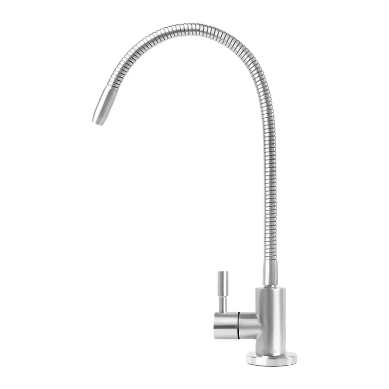 Gooseneck Reverse Osmosis Drinking Water Filter Faucet Stainless Steel 1/4