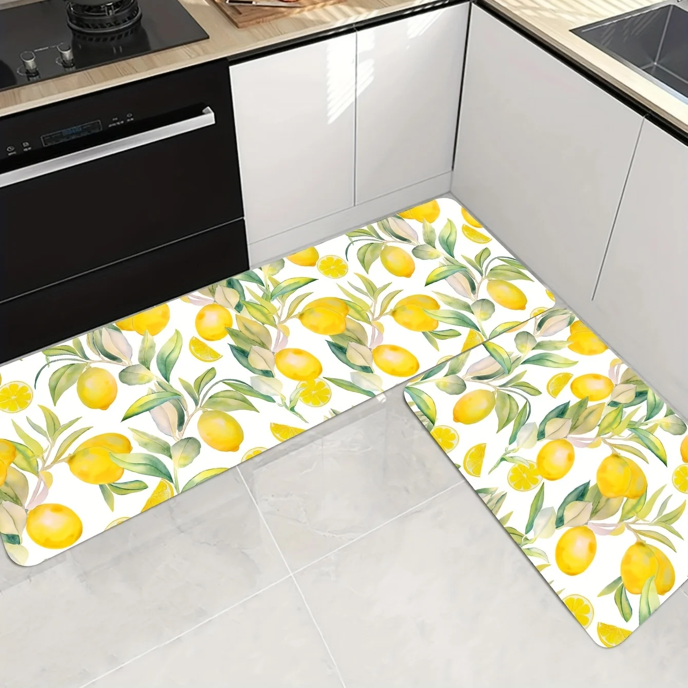 Lemon Tree Non-slip Floor Mat Laundry Room Bathroom Bedroom Entrance Door Mat Kitchen Carpet Outdoor Courtyard Garden Decor Rug