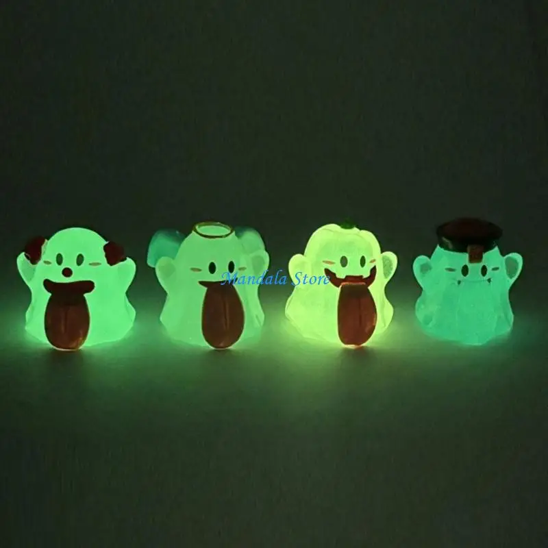 

U2JC Resins Pumpkins Ghosty Statues Halloweens Ghosty Figurine Monsters Sculptures