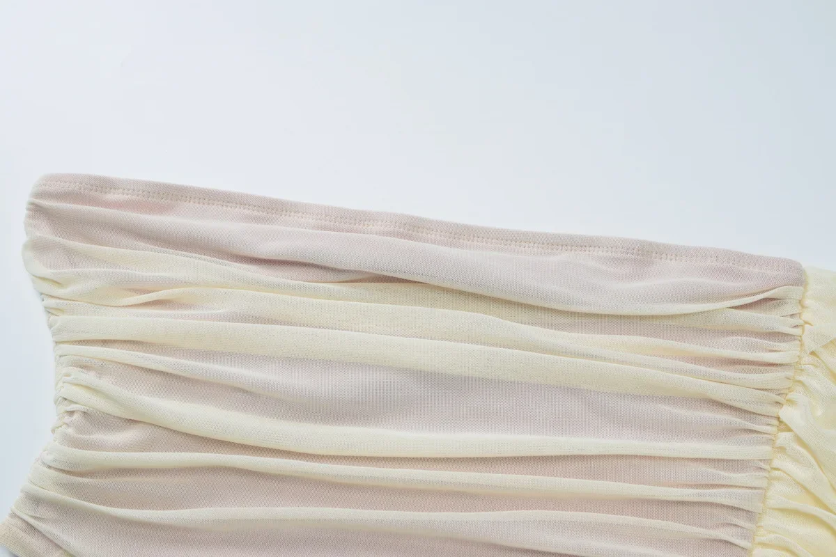 여성 섹시한 셔링 메쉬 Bodycon 맥시 파티 드레스를 통해 볼 수 있습니다. 한 어깨 Strapless Backless 컷 아웃 휴가 해변 긴 가운