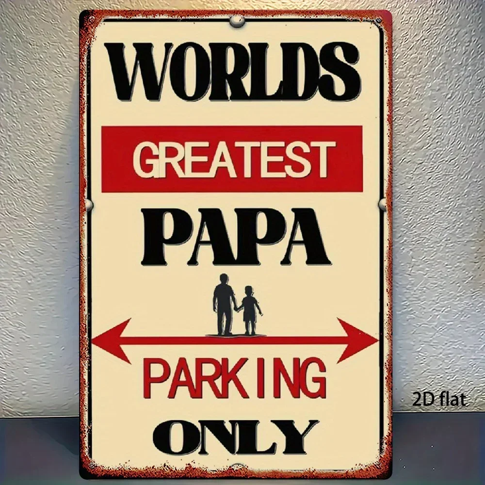 

World's Best Grandpa Parking Only Metal Tin Sign 8x12 Inch Wall Art