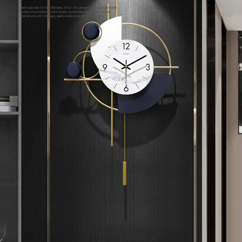 Large Modern Wall Clock 3d Fashion Luxury Living Room Creative Metal Living Room Luxury Wall Clock Art Mural Nordic Decoration