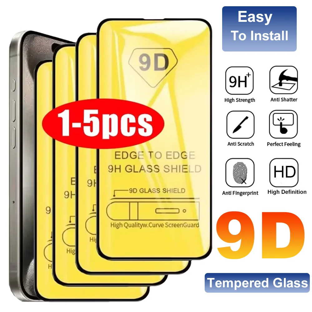 1-5PCS 9D Glass For Samsung A56 5G A16 A17 A55 A57 A80 A71 A53 A51 A37 A35 A33 A30 A25 A22 A15 A13 A10 A06 A02 Screen Protector