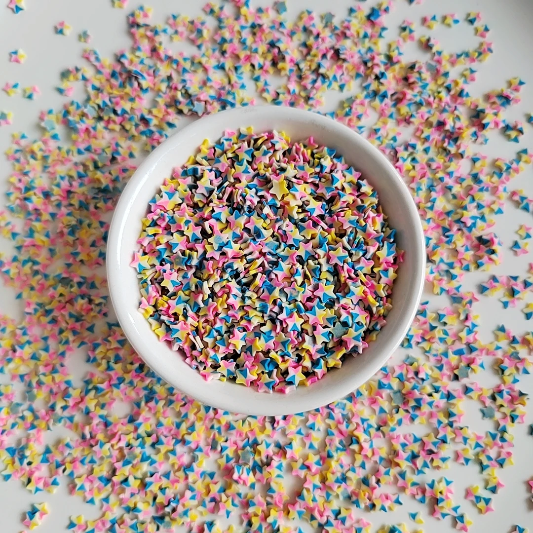 Rainbow Star Slices Polymer Cute Clay Slices  Sprinkles for Crafts Making Nail Art Scrapbook DIY